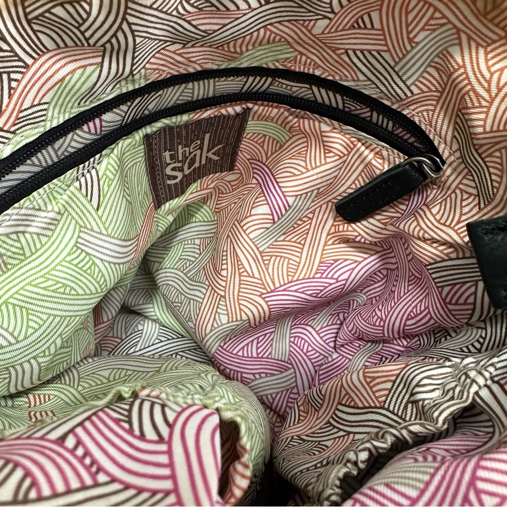 The Sak Leather Crossbody Bag - Black, White & Brown - Picture 7 of 7